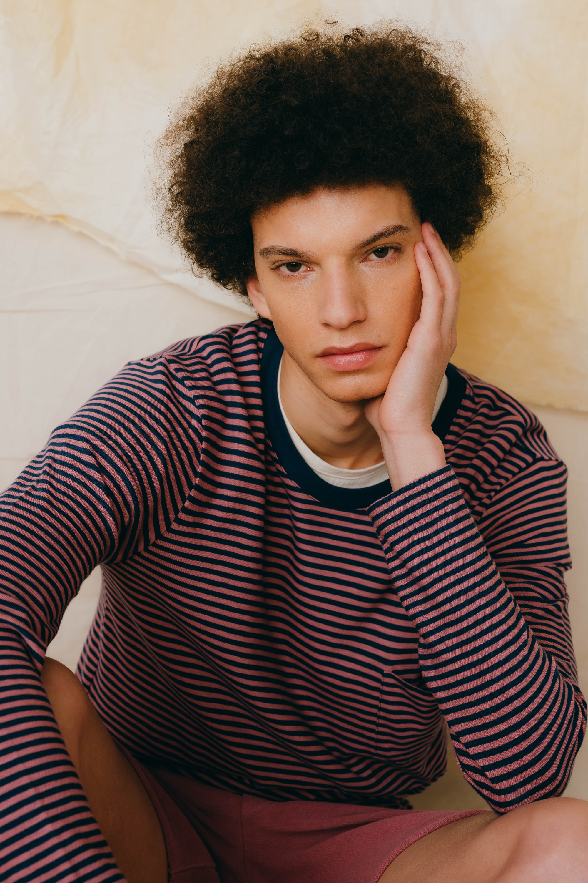 LONG SLEEVE STRIPES ROSE/PETROL