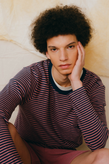 LONG SLEEVE STRIPES ROSE/PETROL