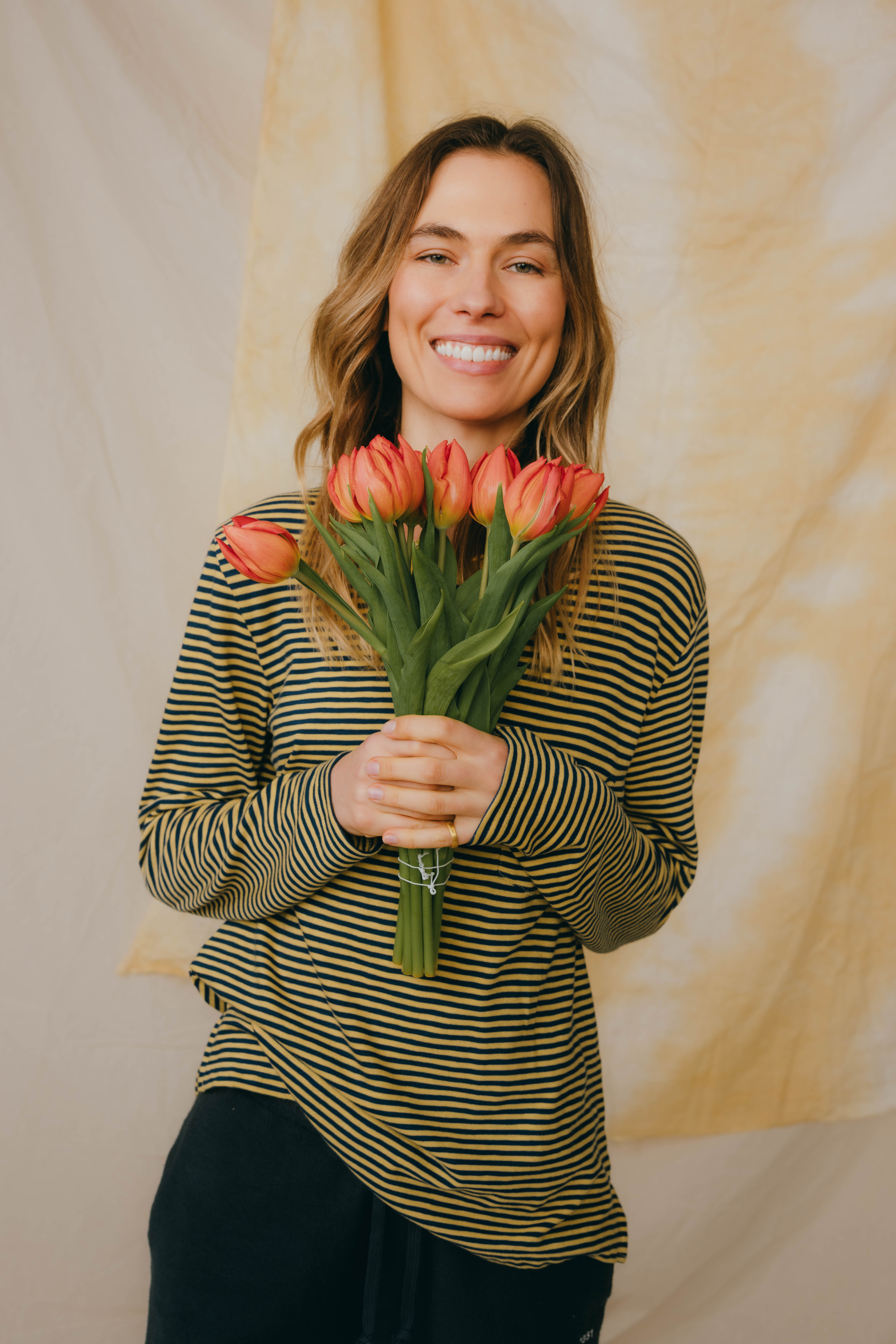 LONG SLEEVE STRIPES YELLOW BALLOON/ PETROL