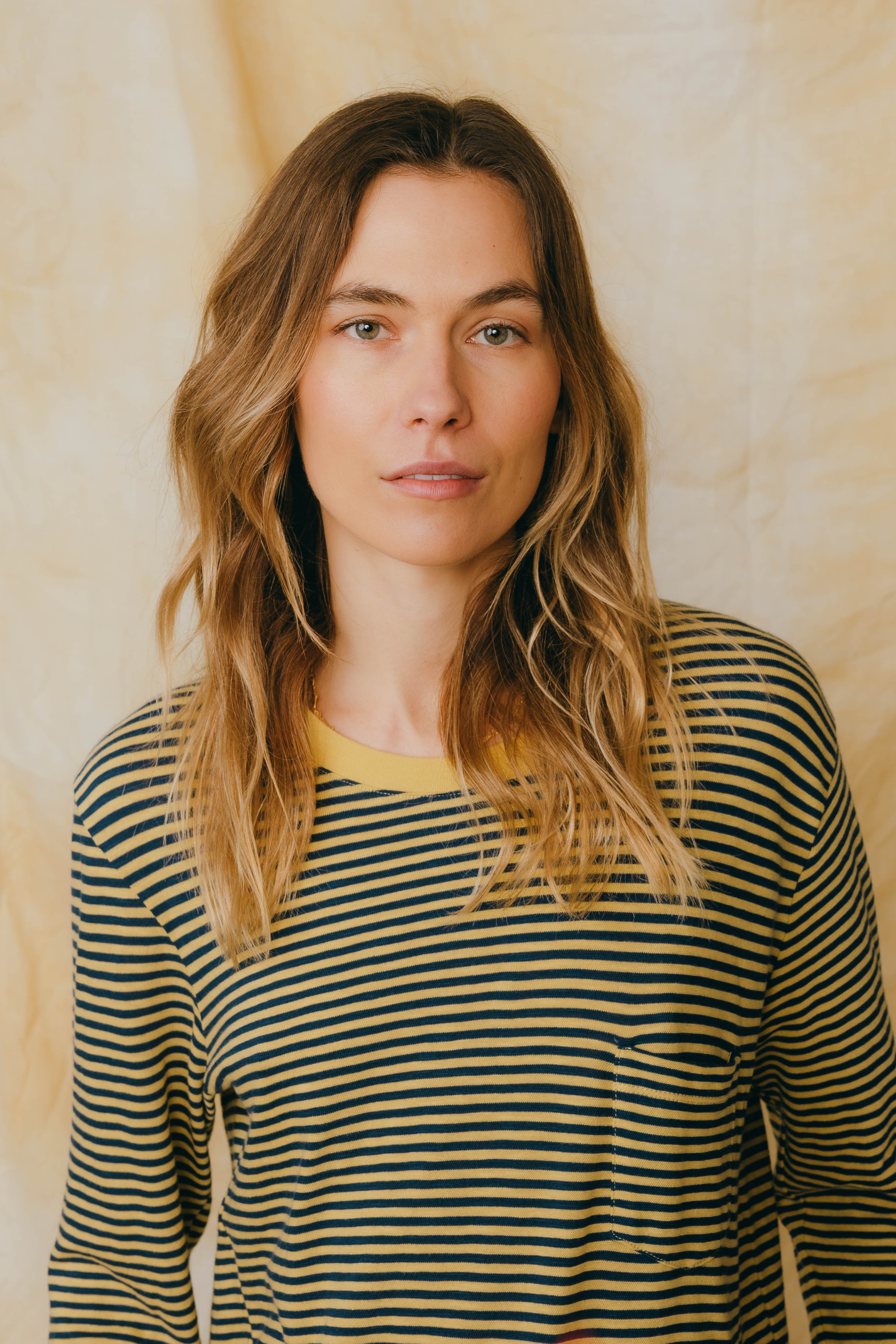 LONG SLEEVE STRIPES YELLOW BALLOON/ PETROL