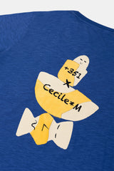 T-SHIRT RIB CECILE MESTELAN STEEL BLUE