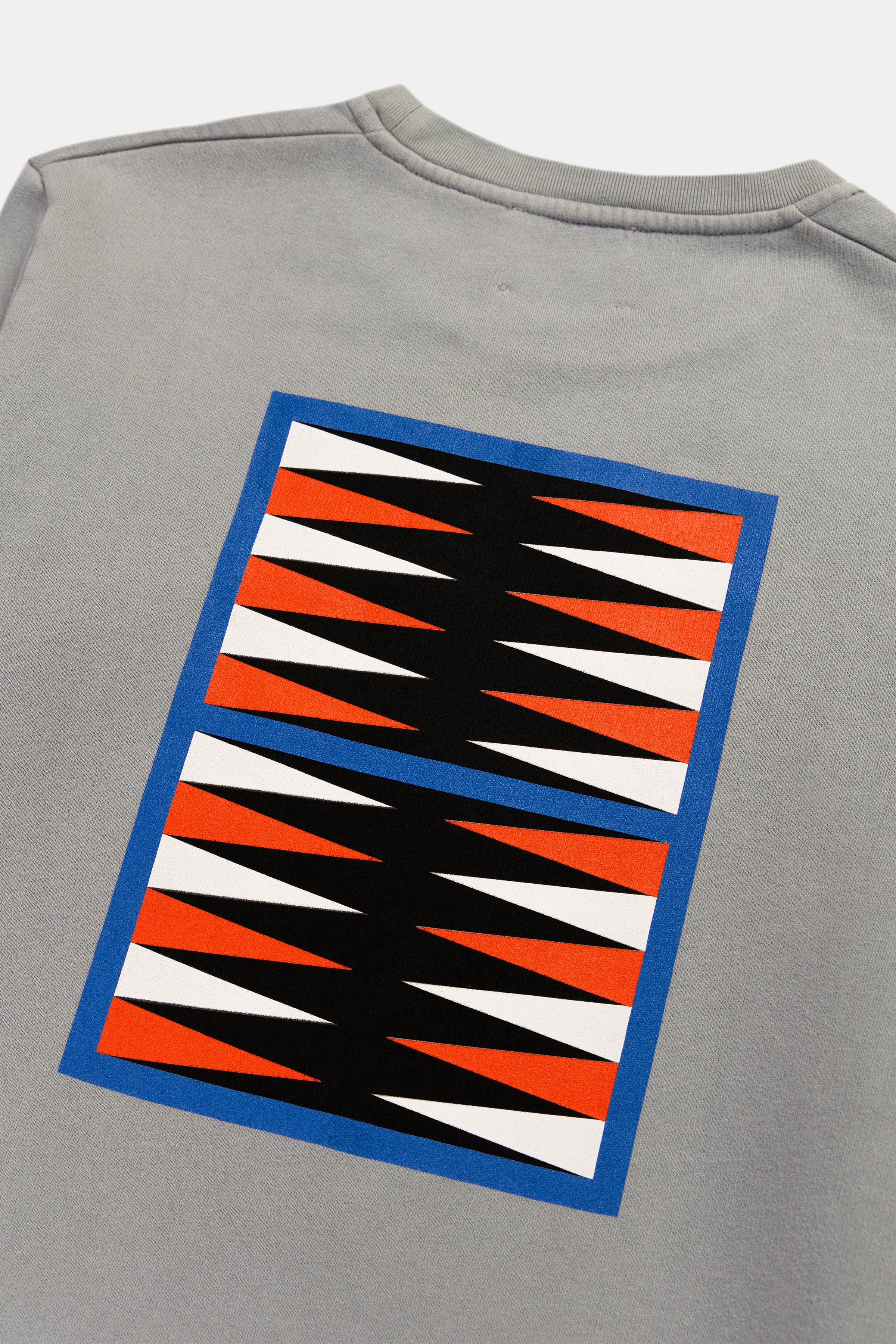 SWEATSHIRT GRAPHIC BACKGAMMON STONE GREY