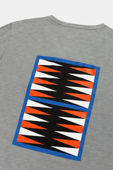 T-SHIRT GRAPHIC BACKGAMMON STONE GREY