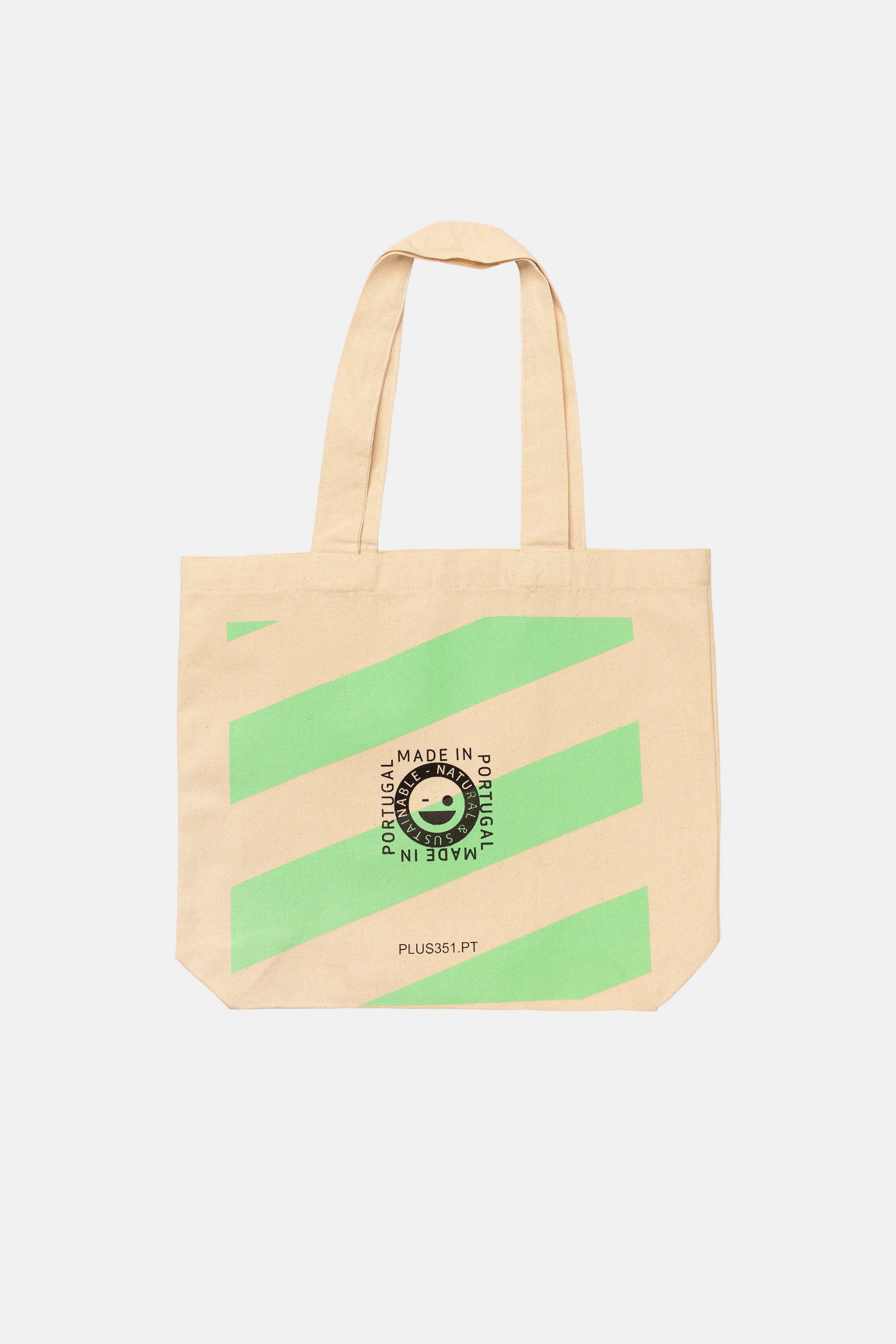 TOTE BAG STRIPES NEON GREEN