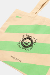 TOTE BAG STRIPES NEON GREEN