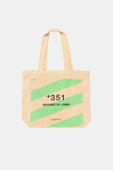 TOTE BAG STRIPES NEON GREEN