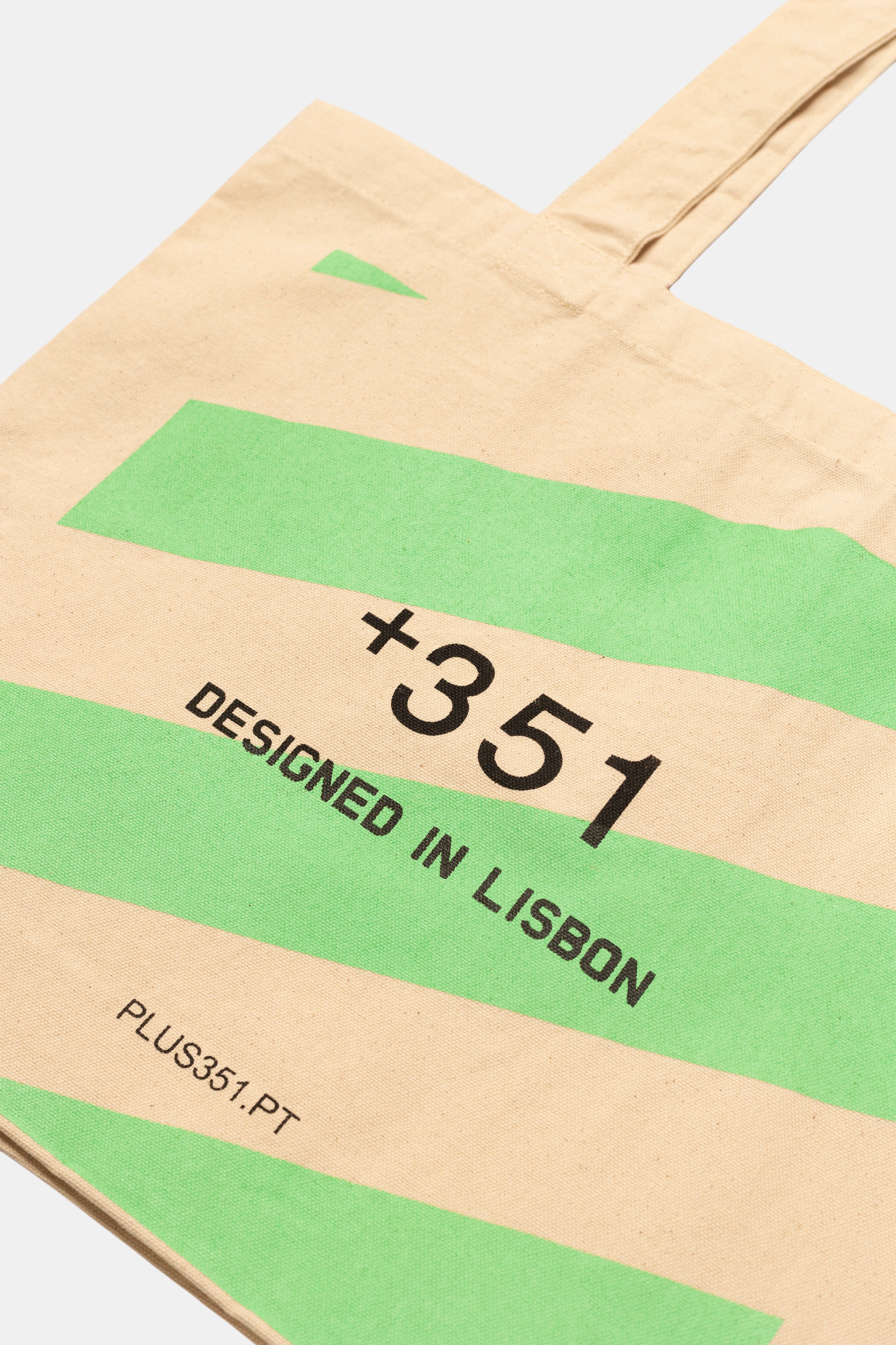 TOTE BAG STRIPES NEON GREEN