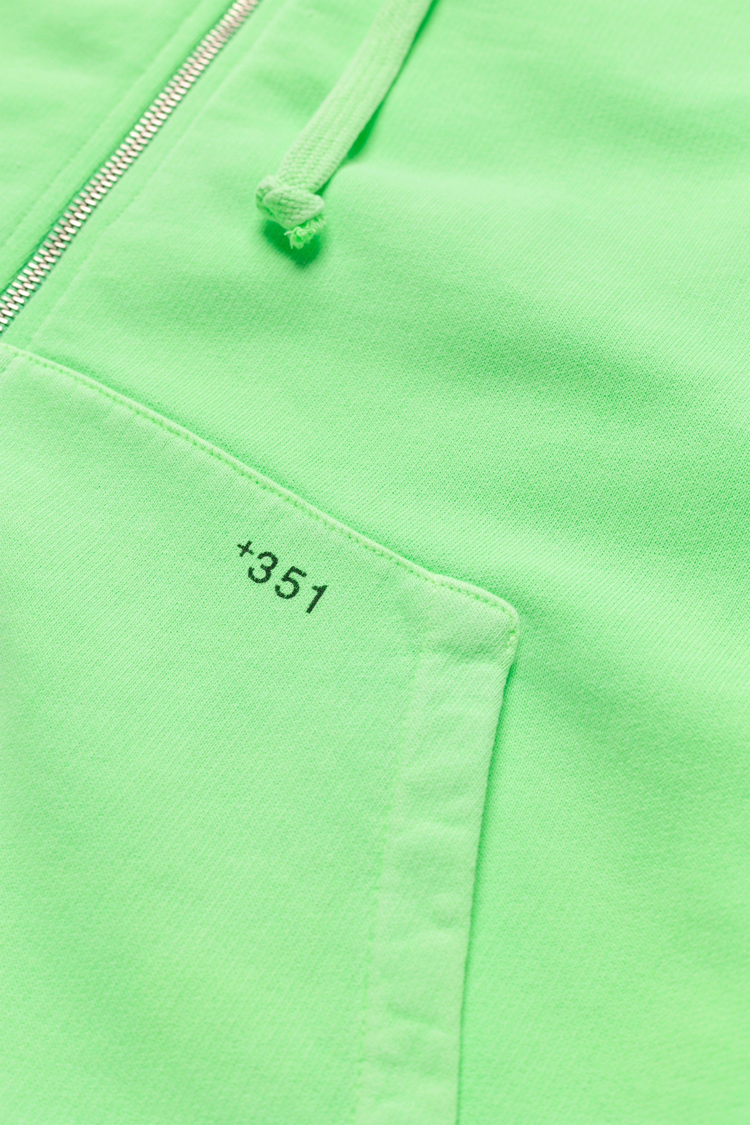 HOODIE ZIP NEON GREEN