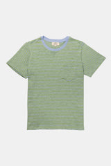 T-SHIRT STRIPES NEON GREEN & SKY BLUE