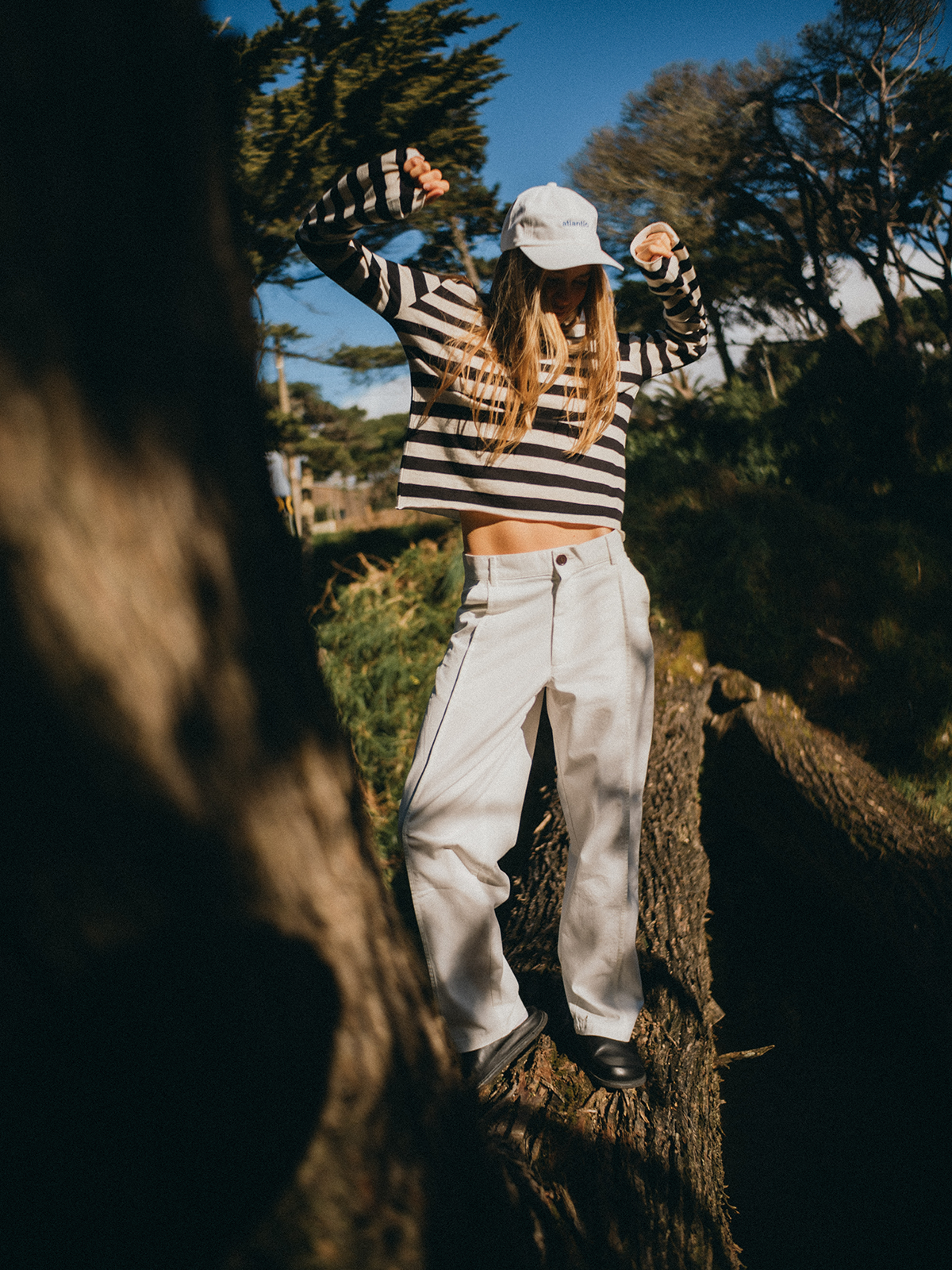 LONG SLEEVE STRIPES GRAPHIC BLACK/OFF-WHITE