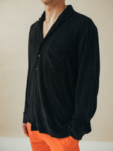SHIRT LONG SLEEVE TERRY BLACK