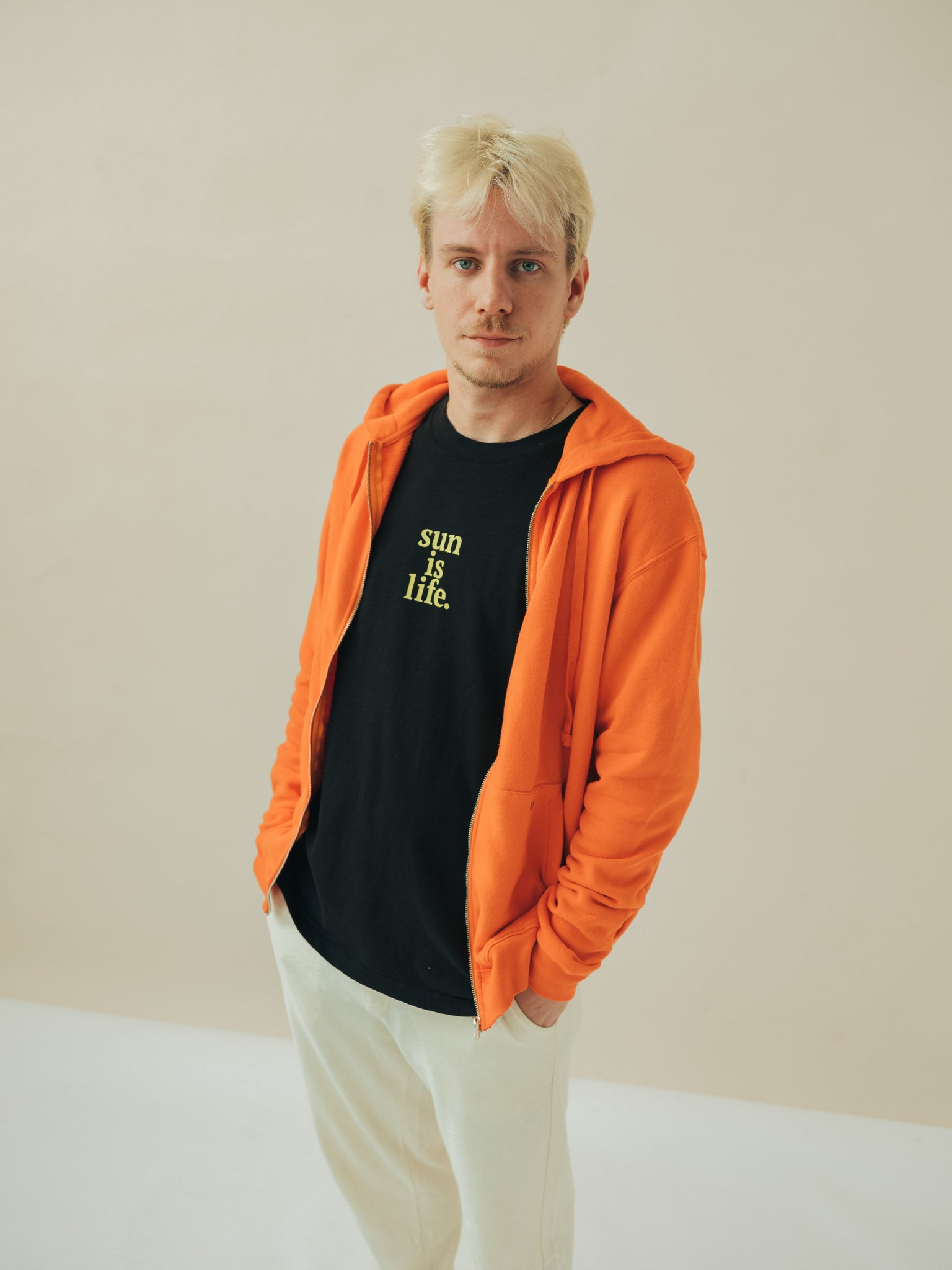 HOODIE ZIP TANGERINE