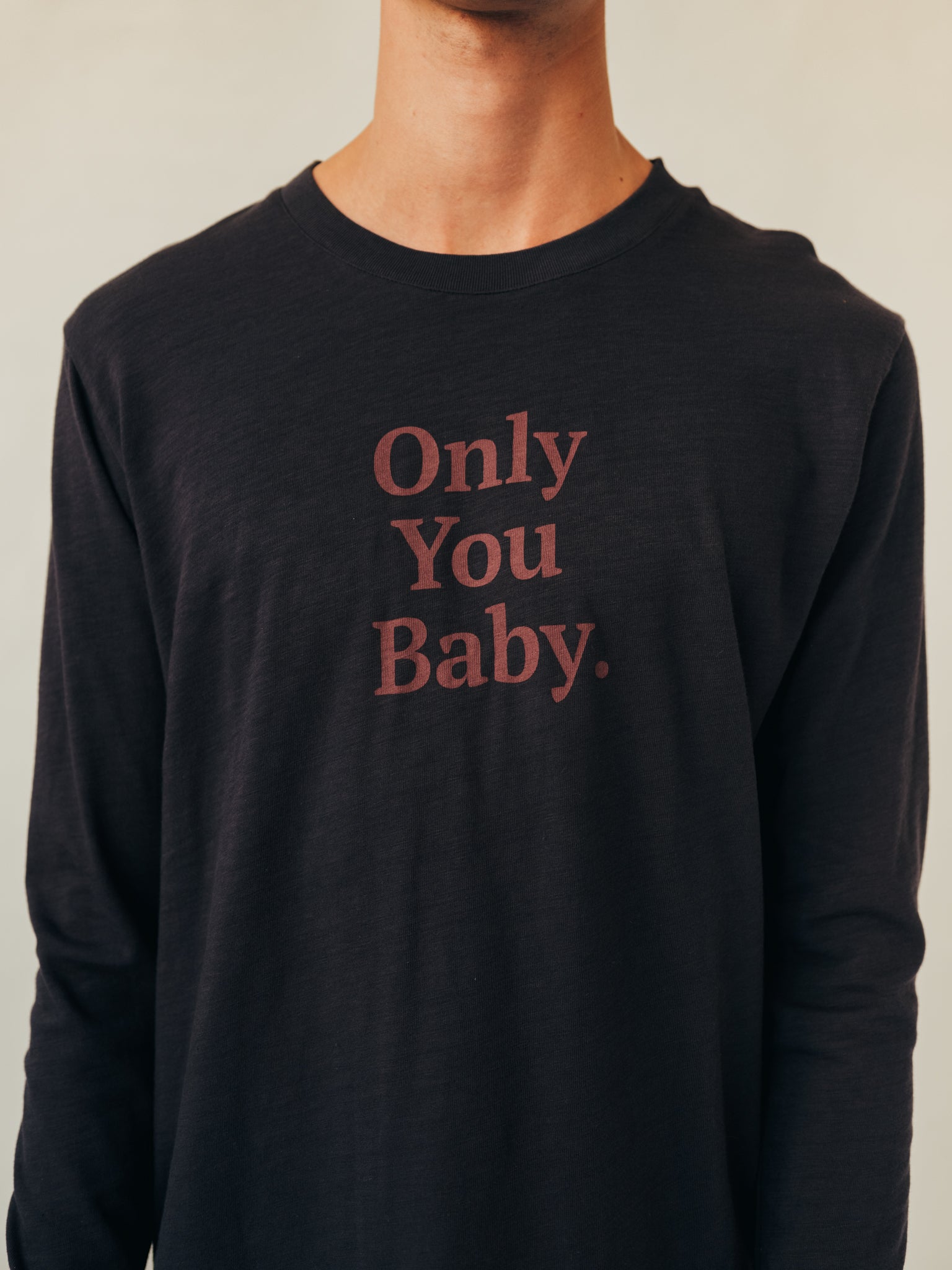 LONG SLEEVE GRAPHIC ONLY YOU BABY CHARCOAL & AUBERGINE