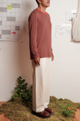 LONG SLEEVE STRIPES DEEP GREEN/CORAL