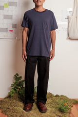 T-SHIRT STRIPES PETROL/FIG