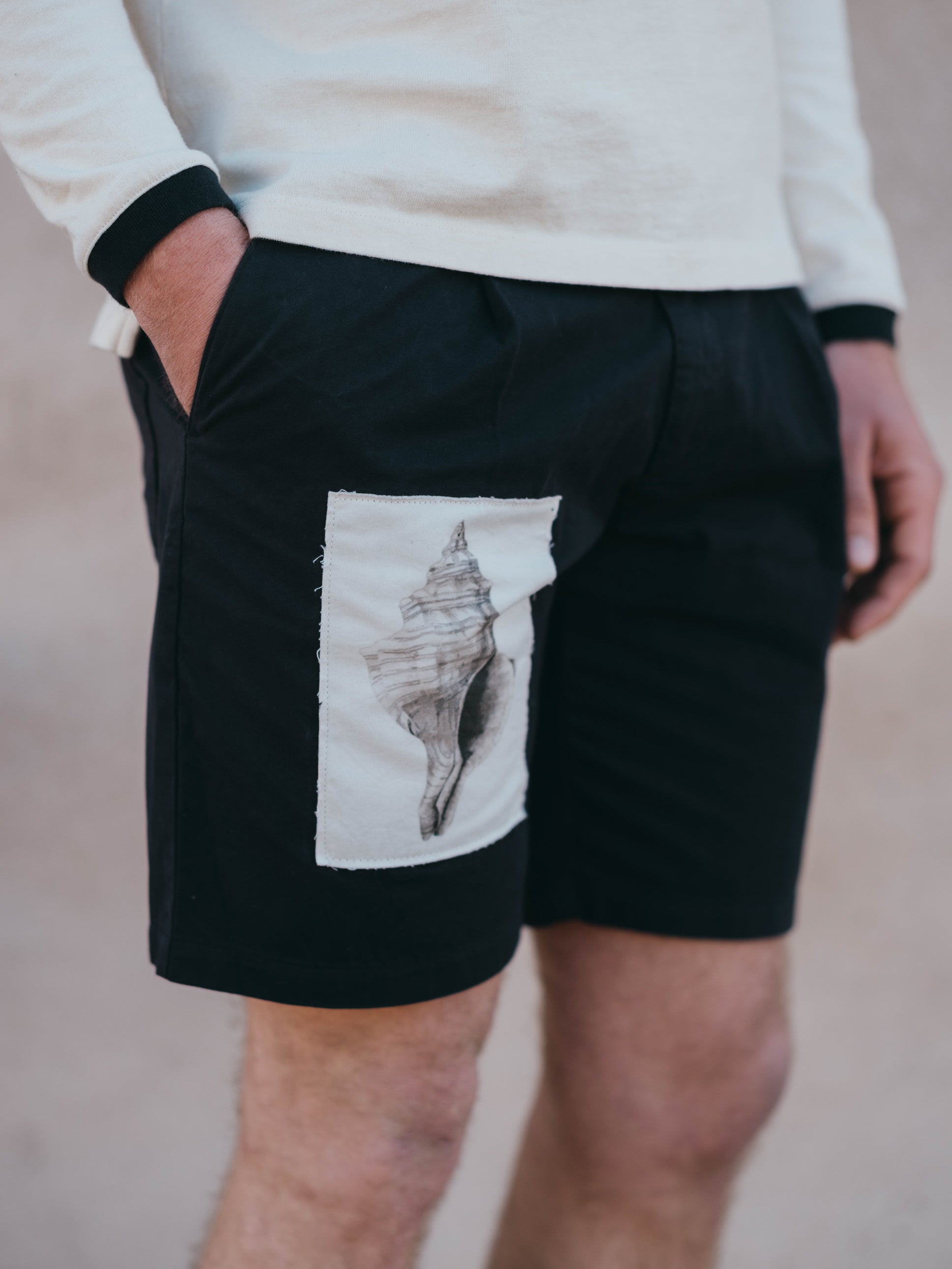 WALKSHORTS TWILL SEASHELL/CHARCOAL