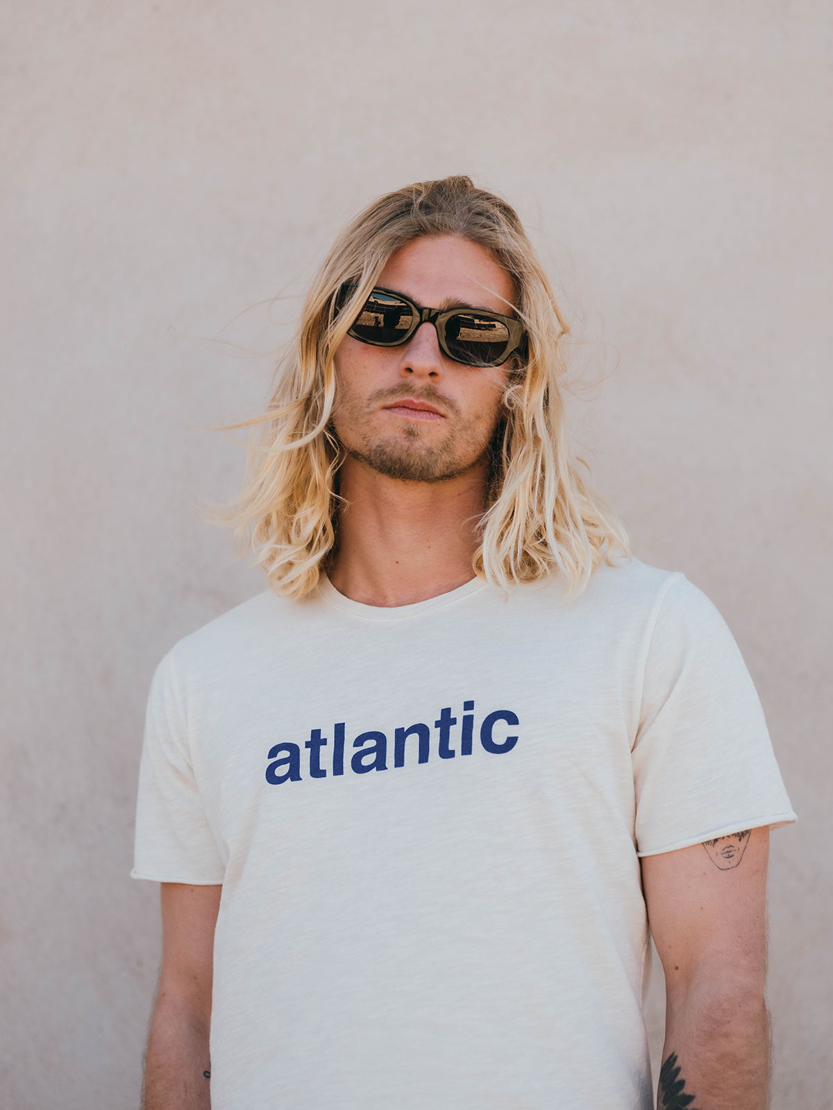 T-SHIRT ATLANTIC CRU/STEEL BLUE