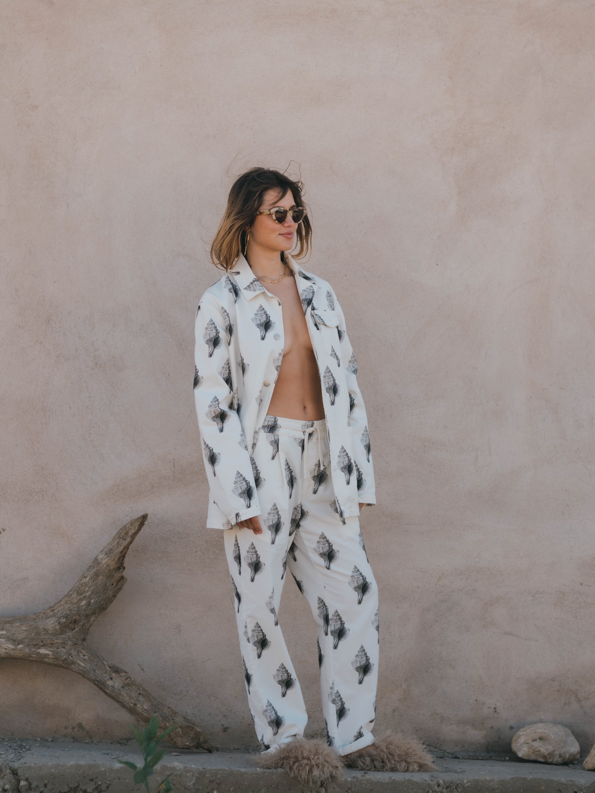 JACKET SPECIAL EDITION CANVAS OFF-WHITE/PRINT SEASHELL