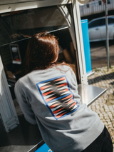 SWEATSHIRT GRAPHIC BACKGAMMON STONE GREY