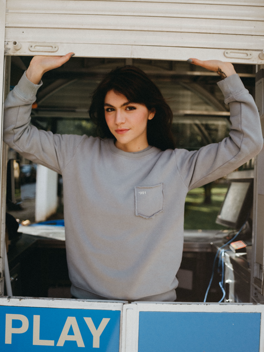 SWEATSHIRT GRAPHIC BACKGAMMON STONE GREY