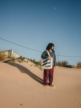 STEEL BLUE STRIPES TOTE-BAG