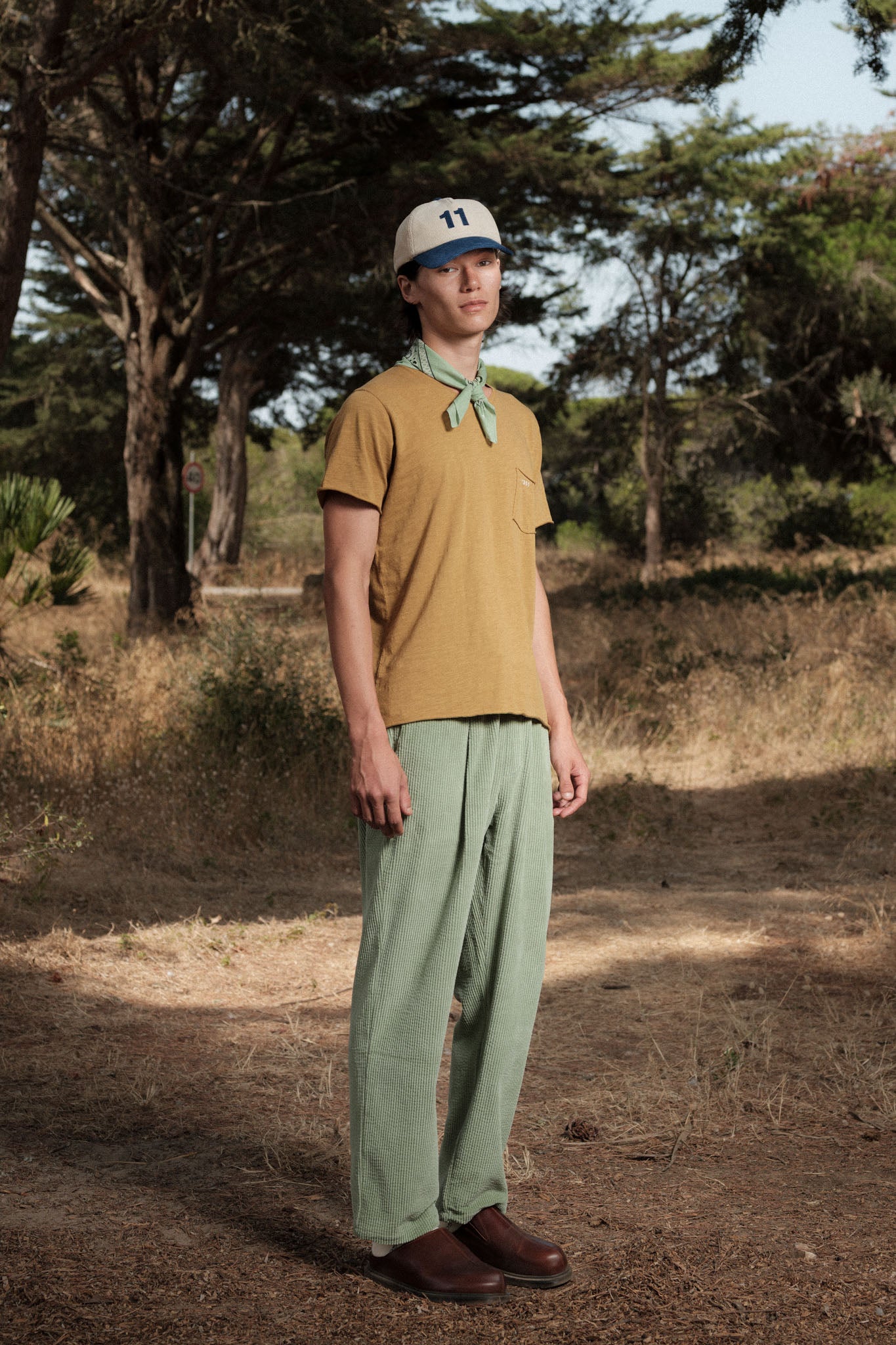 PANTS CHINO CORDS PASTEL GREEN