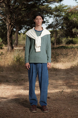 LONG SLEEVE STRIPES PETROL/PASTEL GREEN