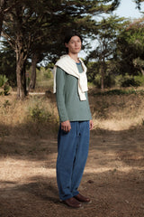 LONG SLEEVE STRIPES PETROL/PASTEL GREEN