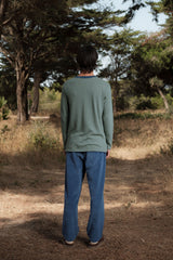 LONG SLEEVE STRIPES PETROL/PASTEL GREEN