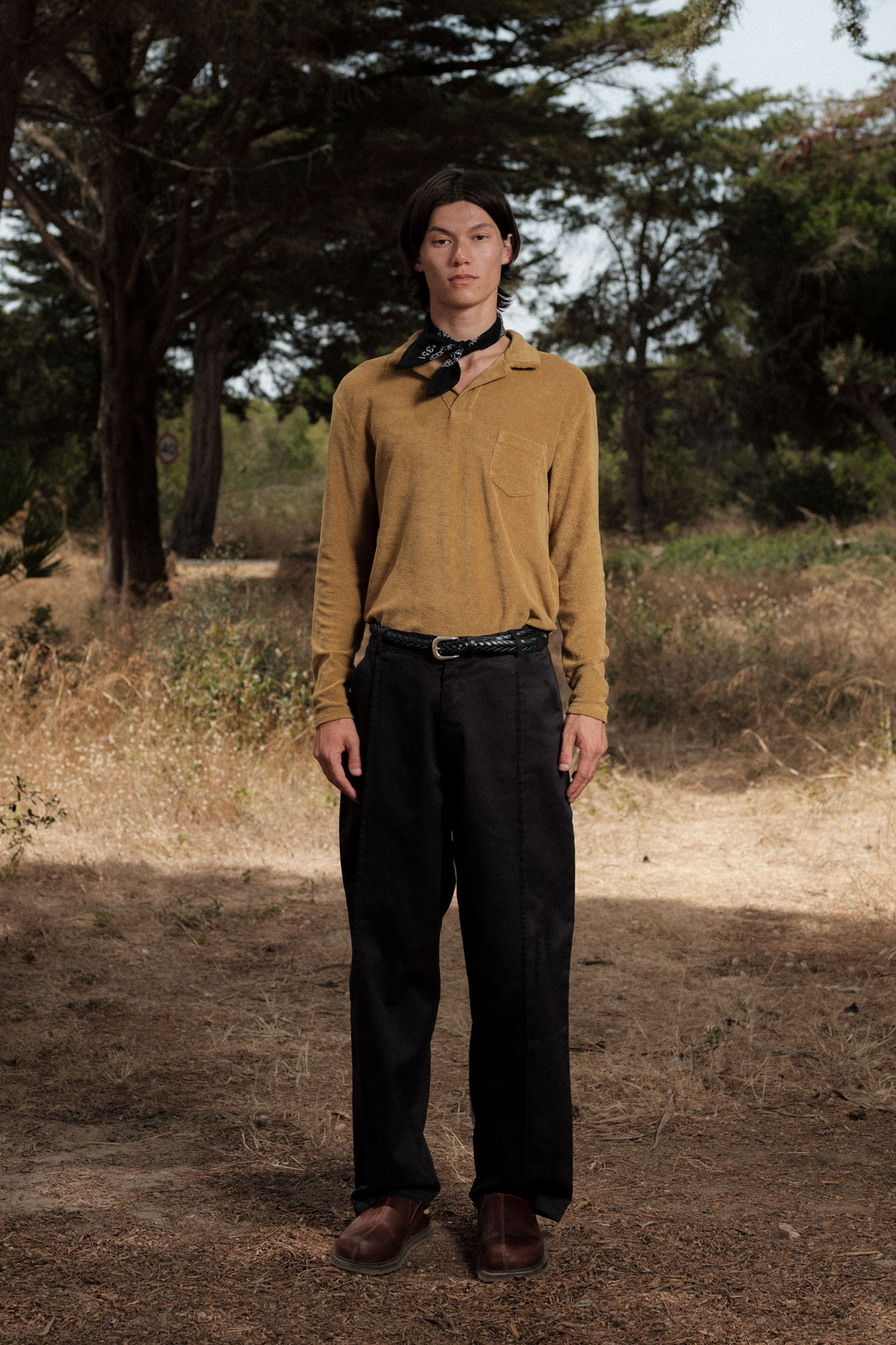 POLO LONG SLEEVE TERRY CAMEL