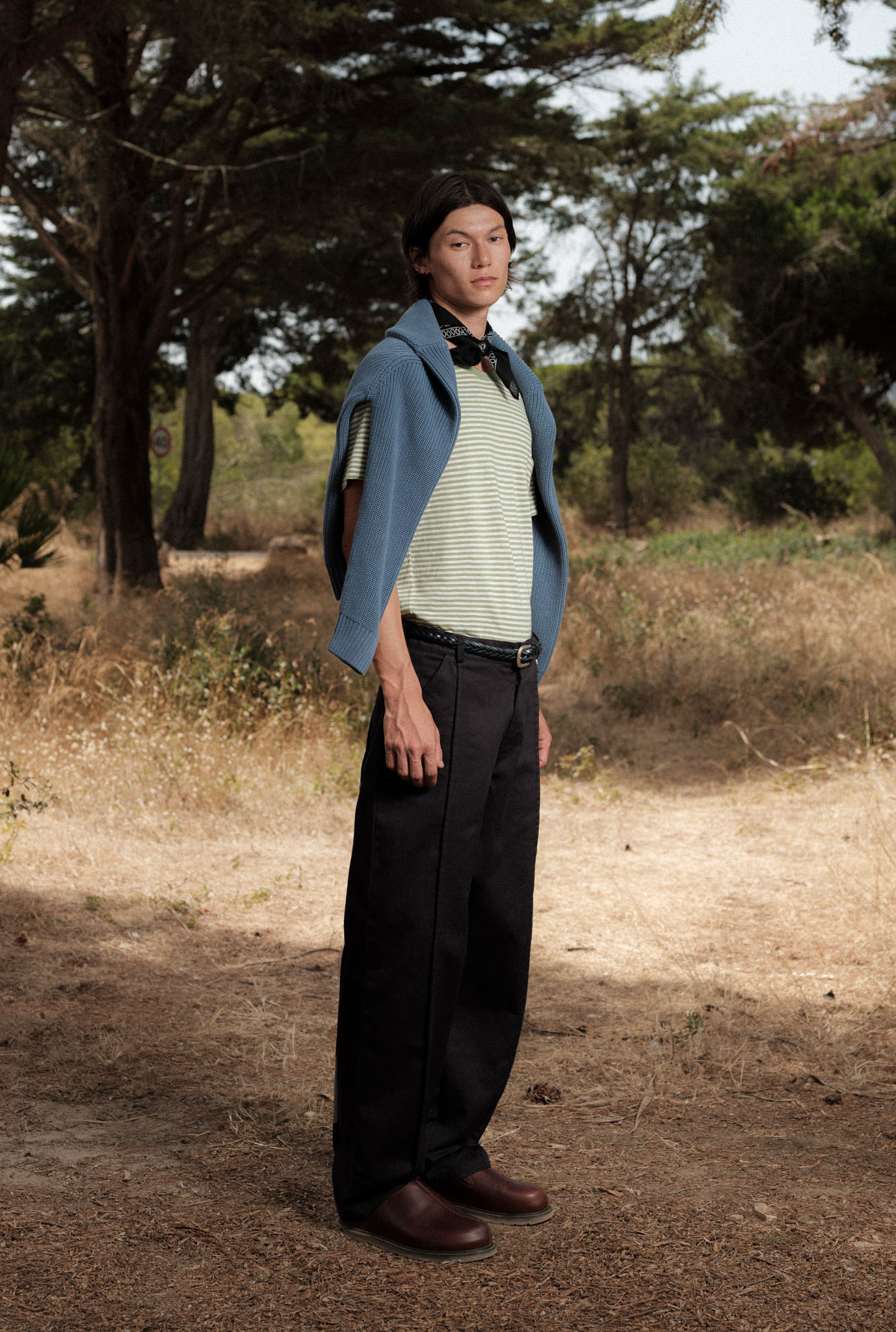 T-SHIRT STRIPES PASTEL GREEN/OFF-WHITE