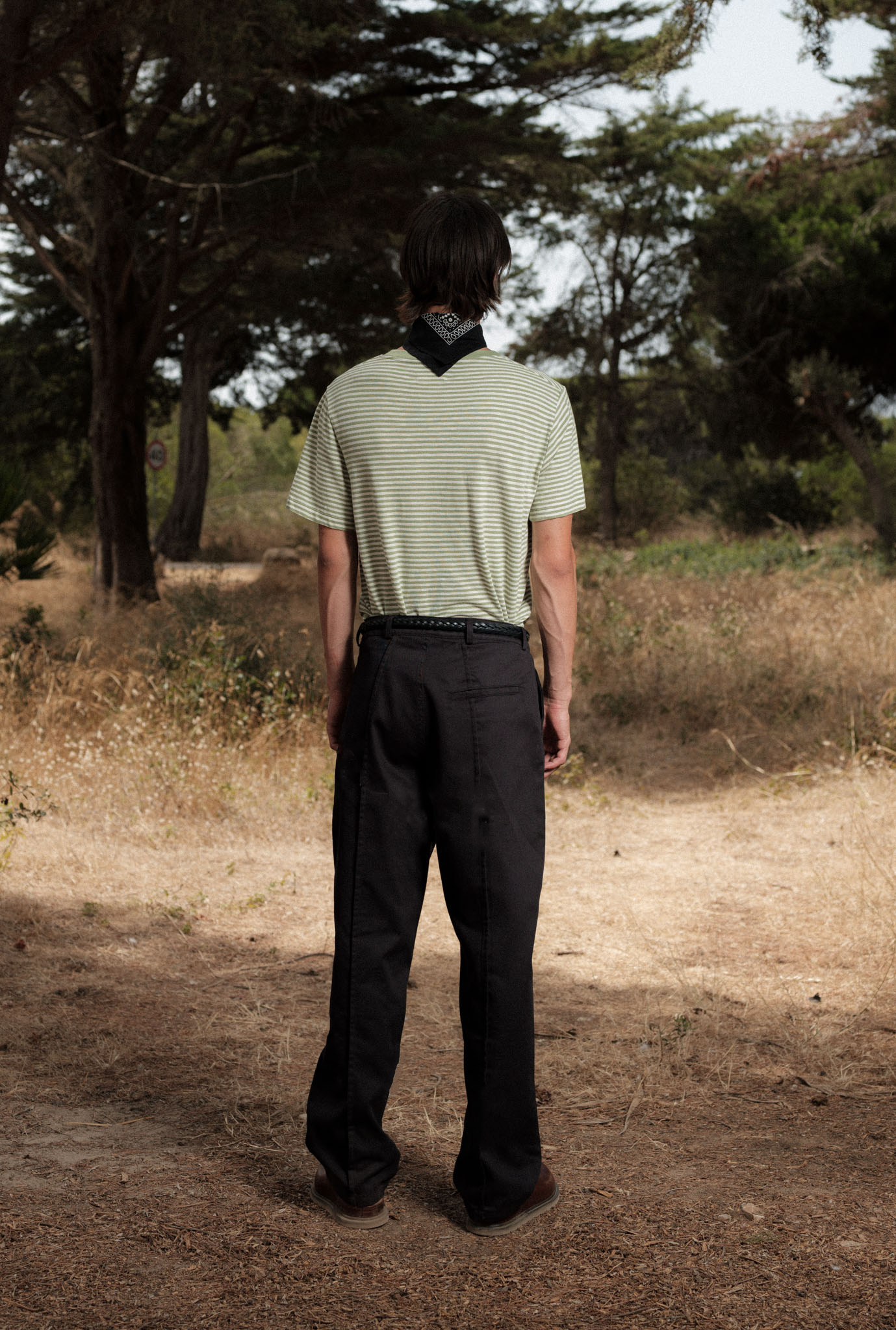 T-SHIRT STRIPES PASTEL GREEN/OFF-WHITE