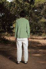 SHIRT LONG SLEEVE TERRY PASTEL GREEN