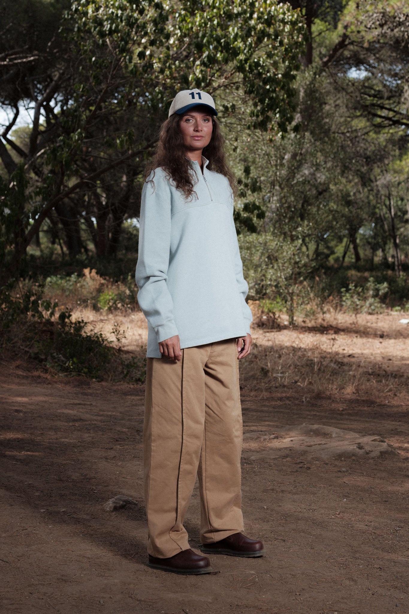 SWEATSHIRT ZIP ICE BLUE