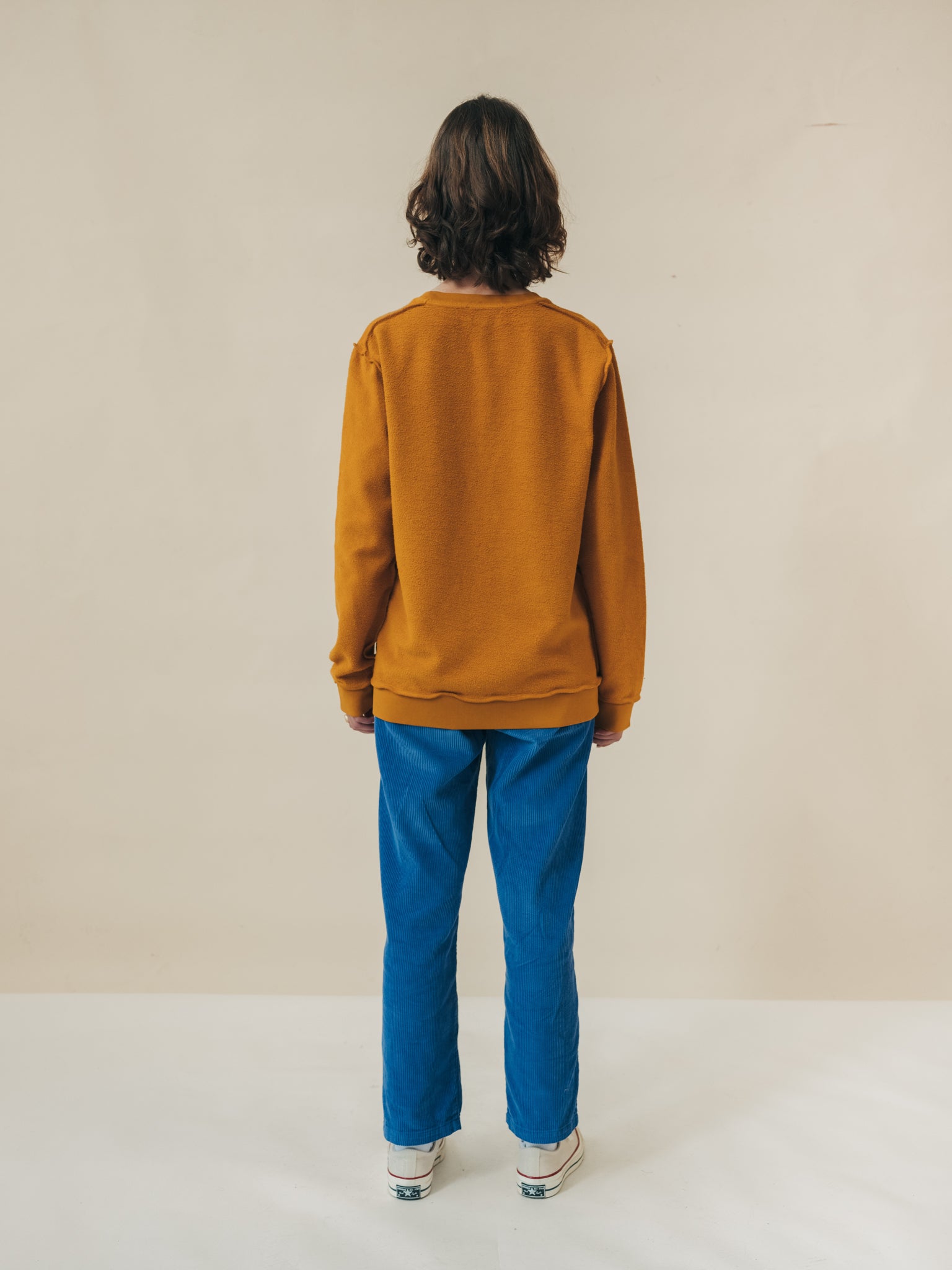 SWEATSHIRT GRAPHIC FREQUENCY INSIDE OUT SAND/STEEL BLUE