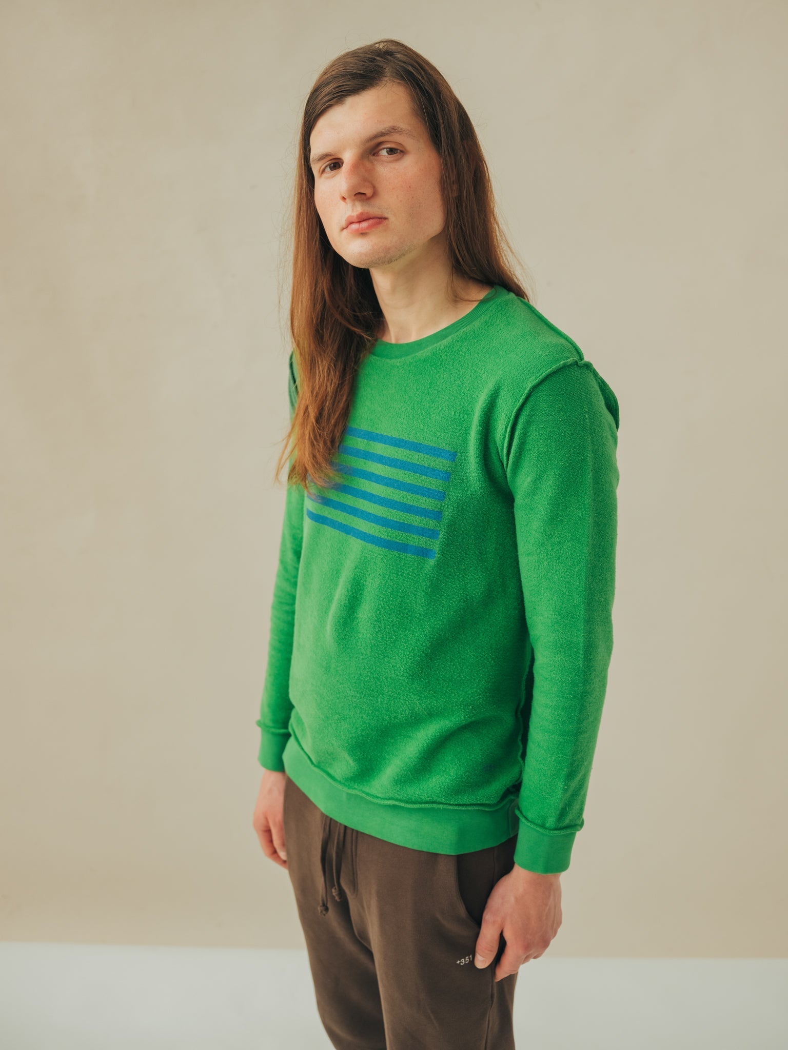 SWEATSHIRT GRAPHIC FREQUENCY INSIDE OUT TURTLE GREEN/STEEL B
