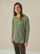 LONG SLEEVE STRIPES SAND/STEEL BLUE