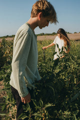LONG SLEEVE STRIPES Friends of a Farmer CRU/PASTEL GREEN