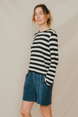 LONG SLEEVE STRIPES GRAPHIC BLACK/OFF-WHITE