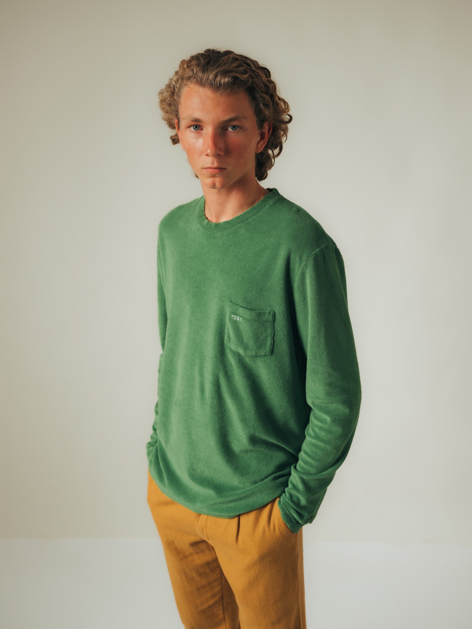 LONG SLEEVE TERRY TURTLE GREEN