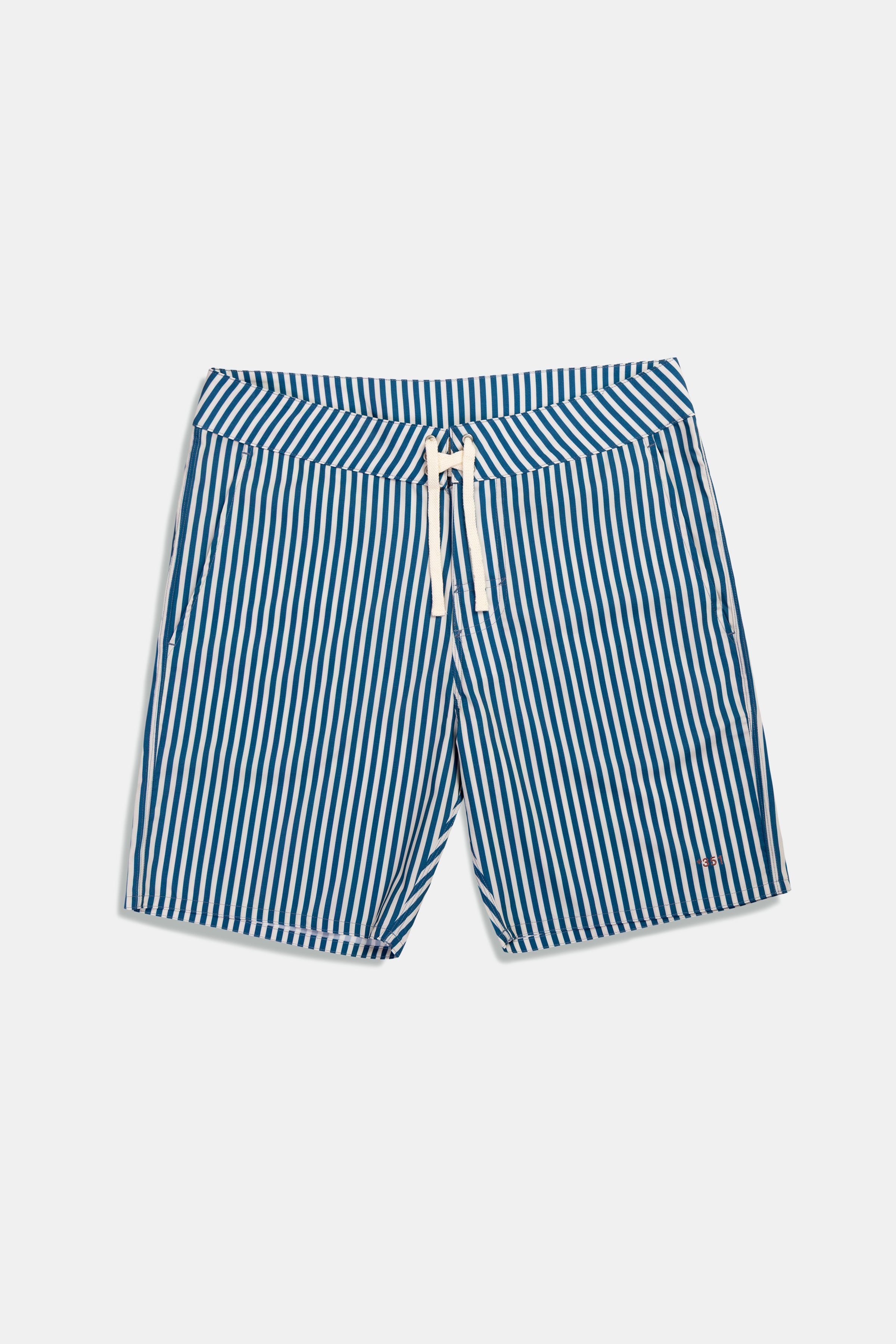 BOARDSHORT STRIPES WHITE/BLUE