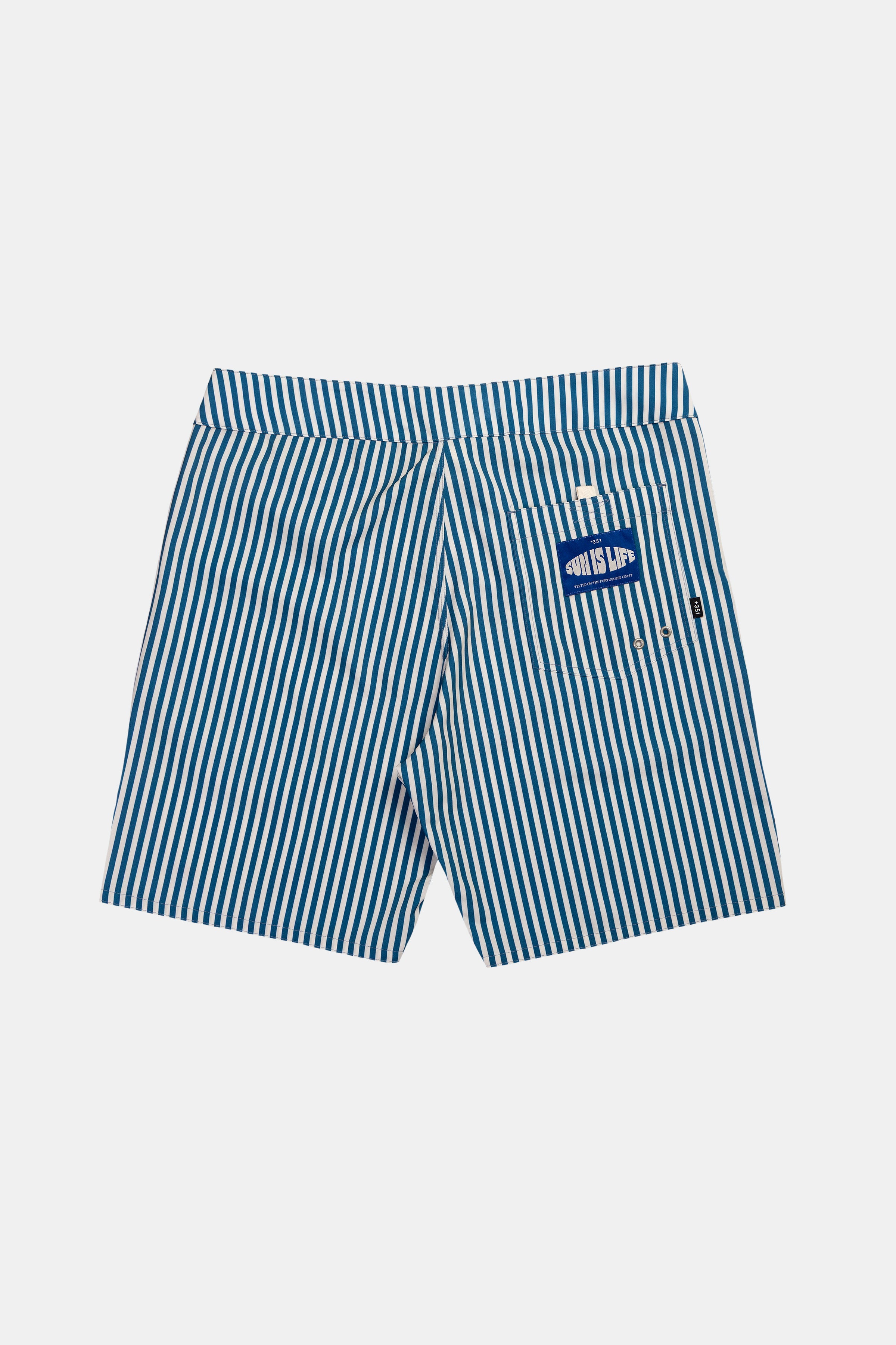 BOARDSHORT STRIPES WHITE/BLUE