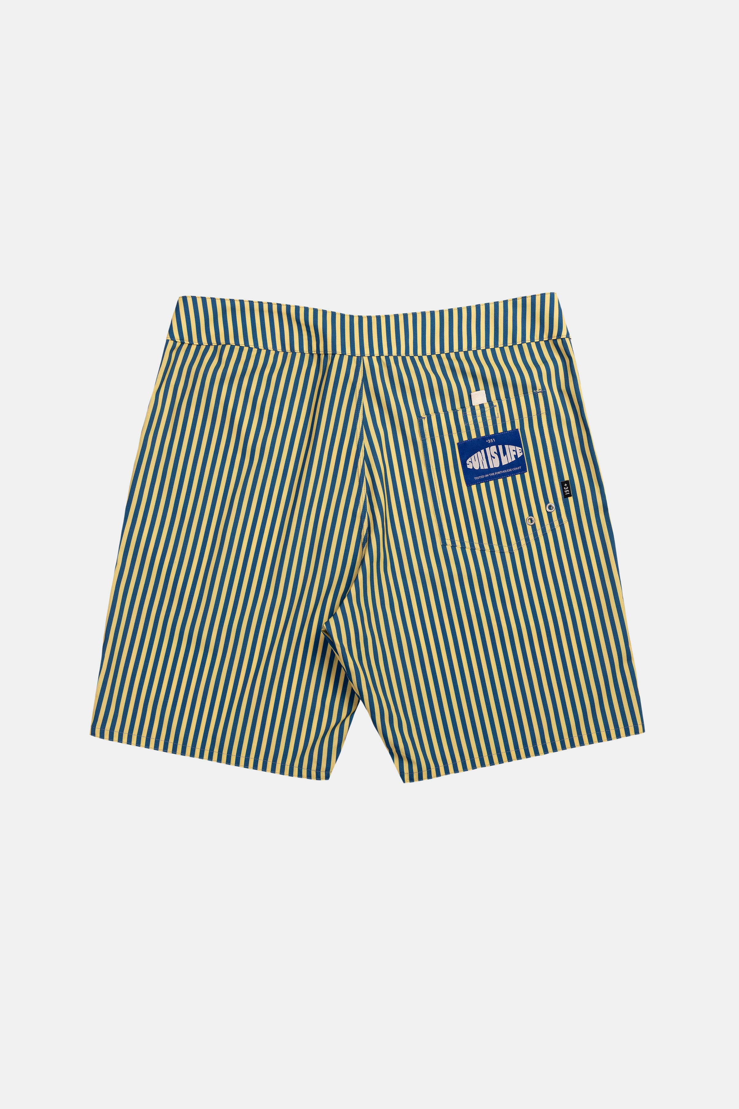 BOARDSHORT STRIPES YELLOW/BLUE