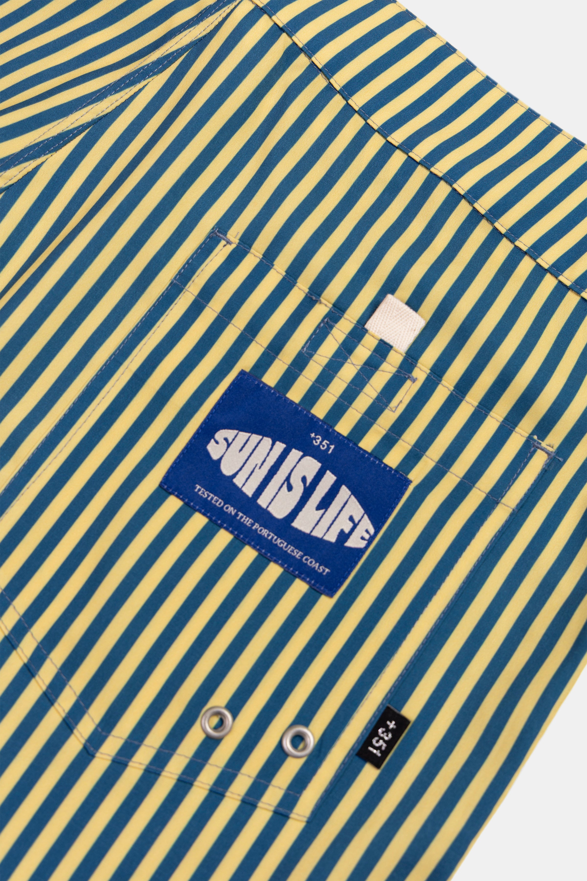 BOARDSHORT STRIPES YELLOW/BLUE