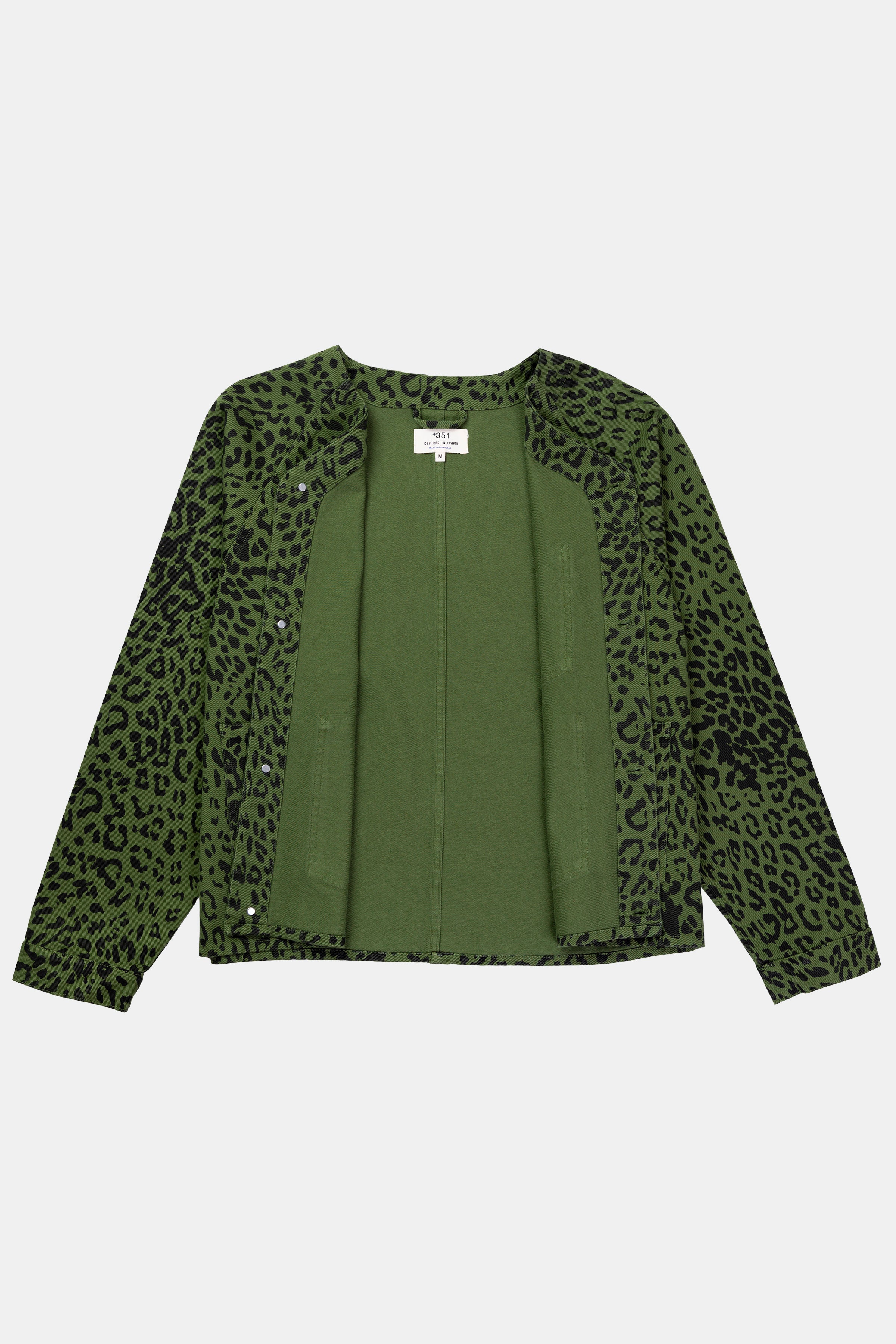 BASEBALL JACKET LEOPARD GREEN