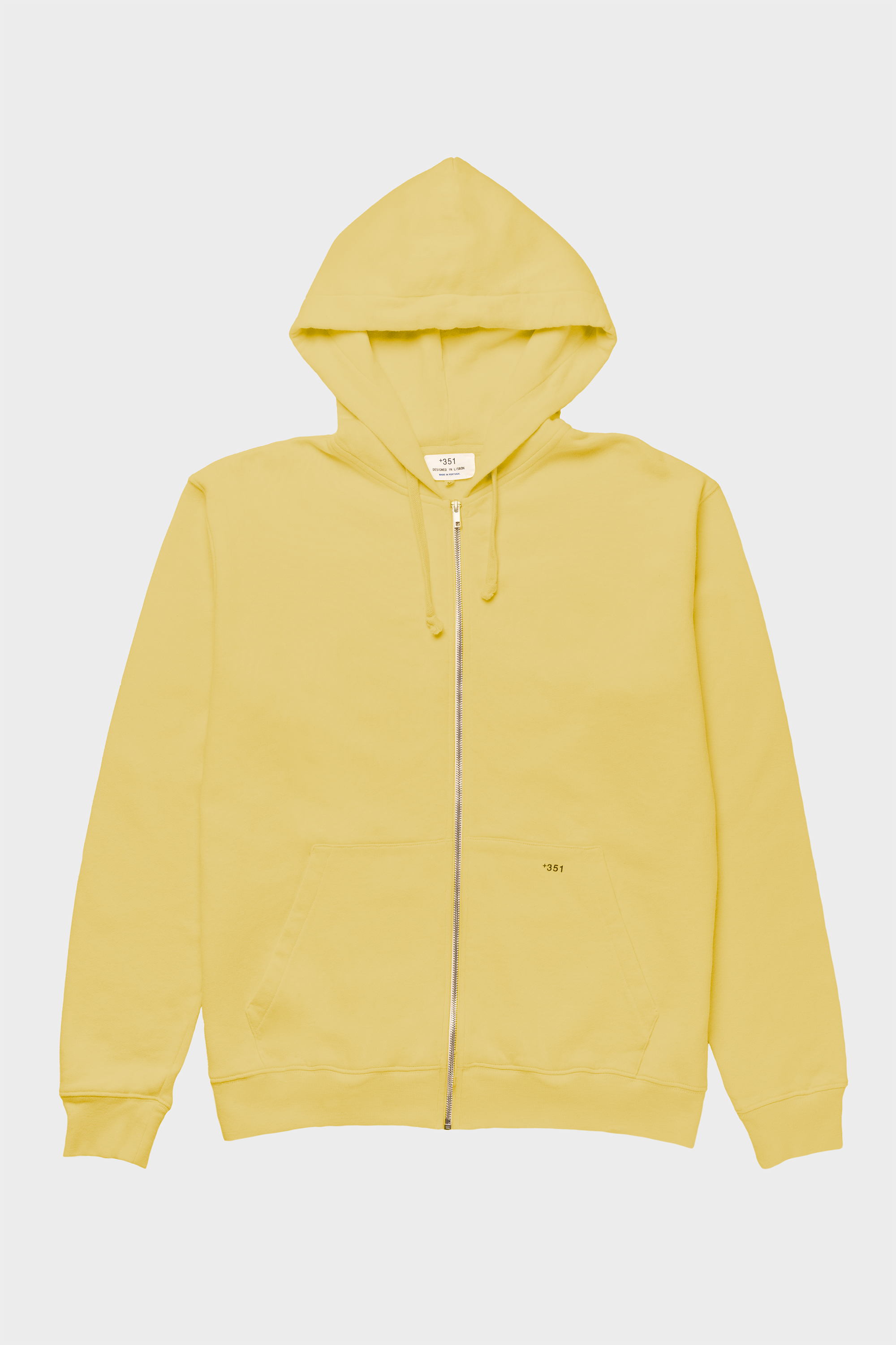 HOODIE ZIP PALE YELLOW