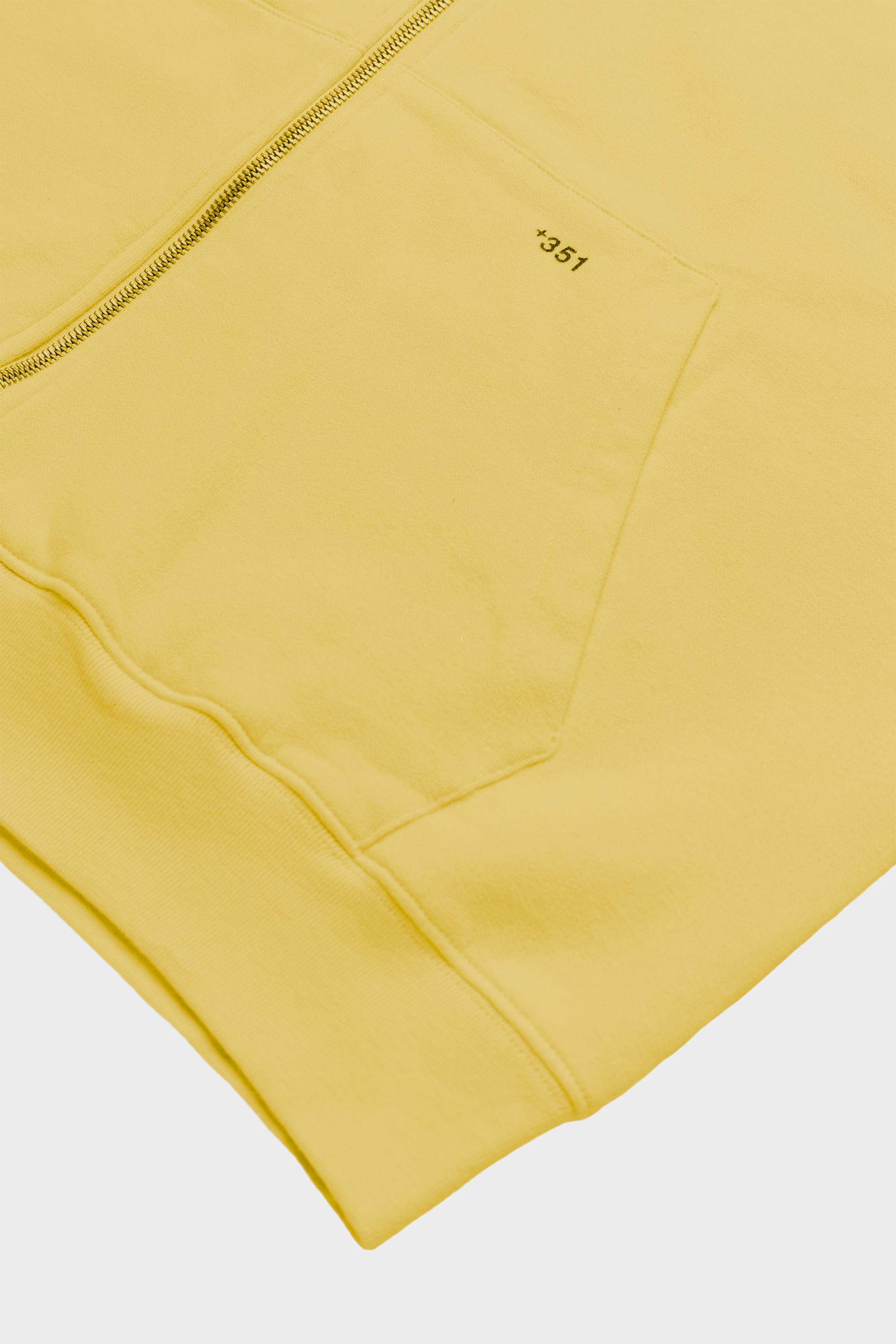 HOODIE ZIP PALE YELLOW