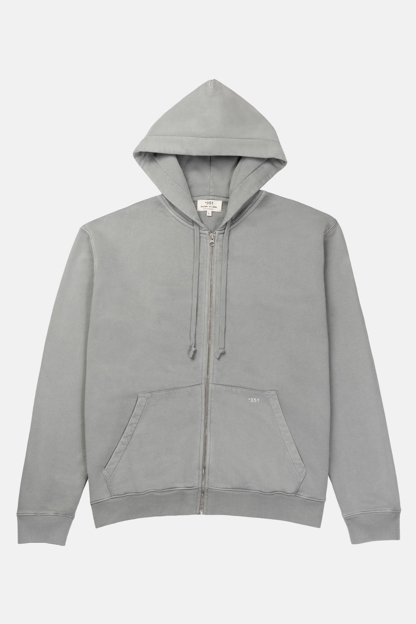 Kapuzenjacke mit Reißverschluss, Steingrau