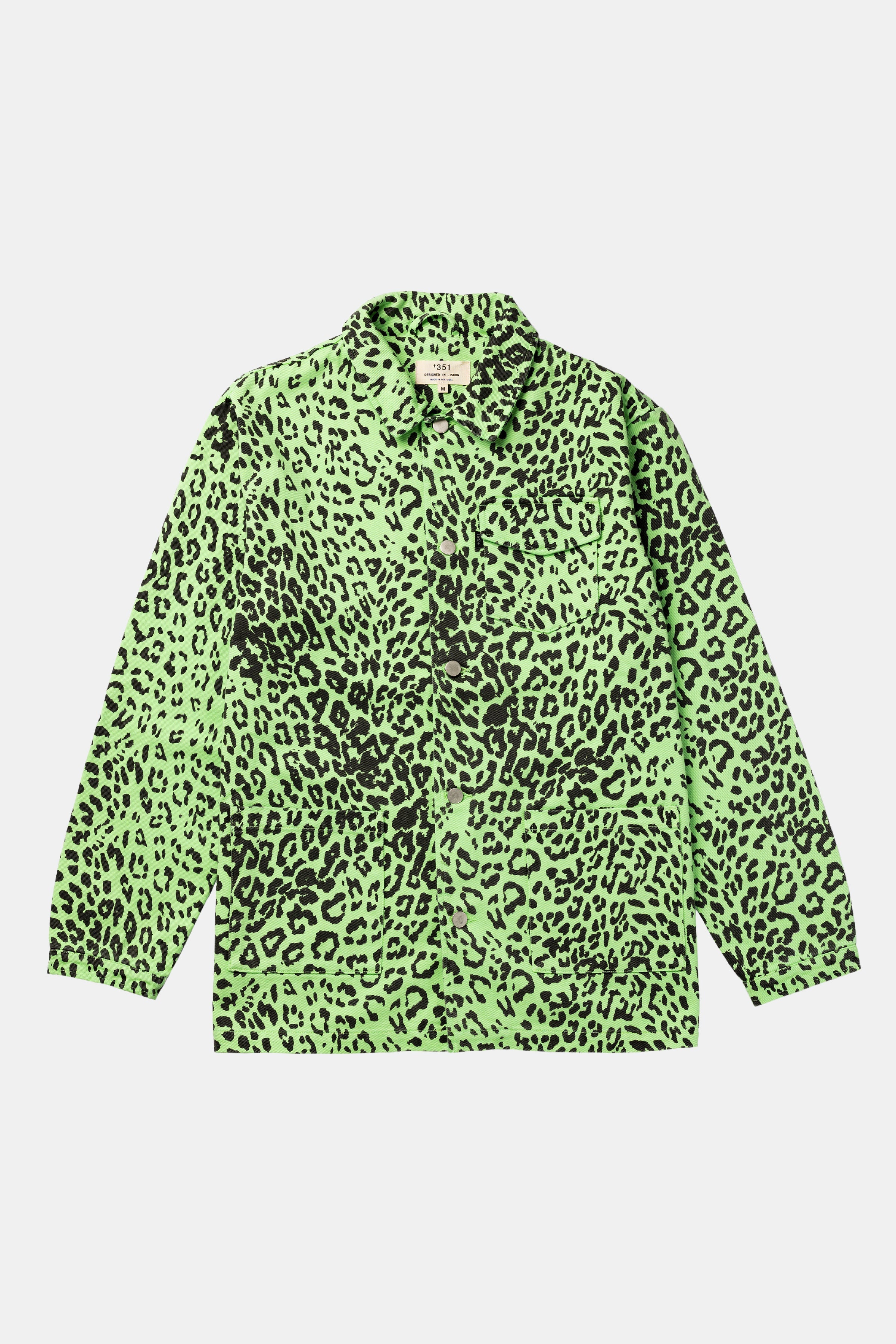 JACKET CANVAS LEOPARD NEON GREEN