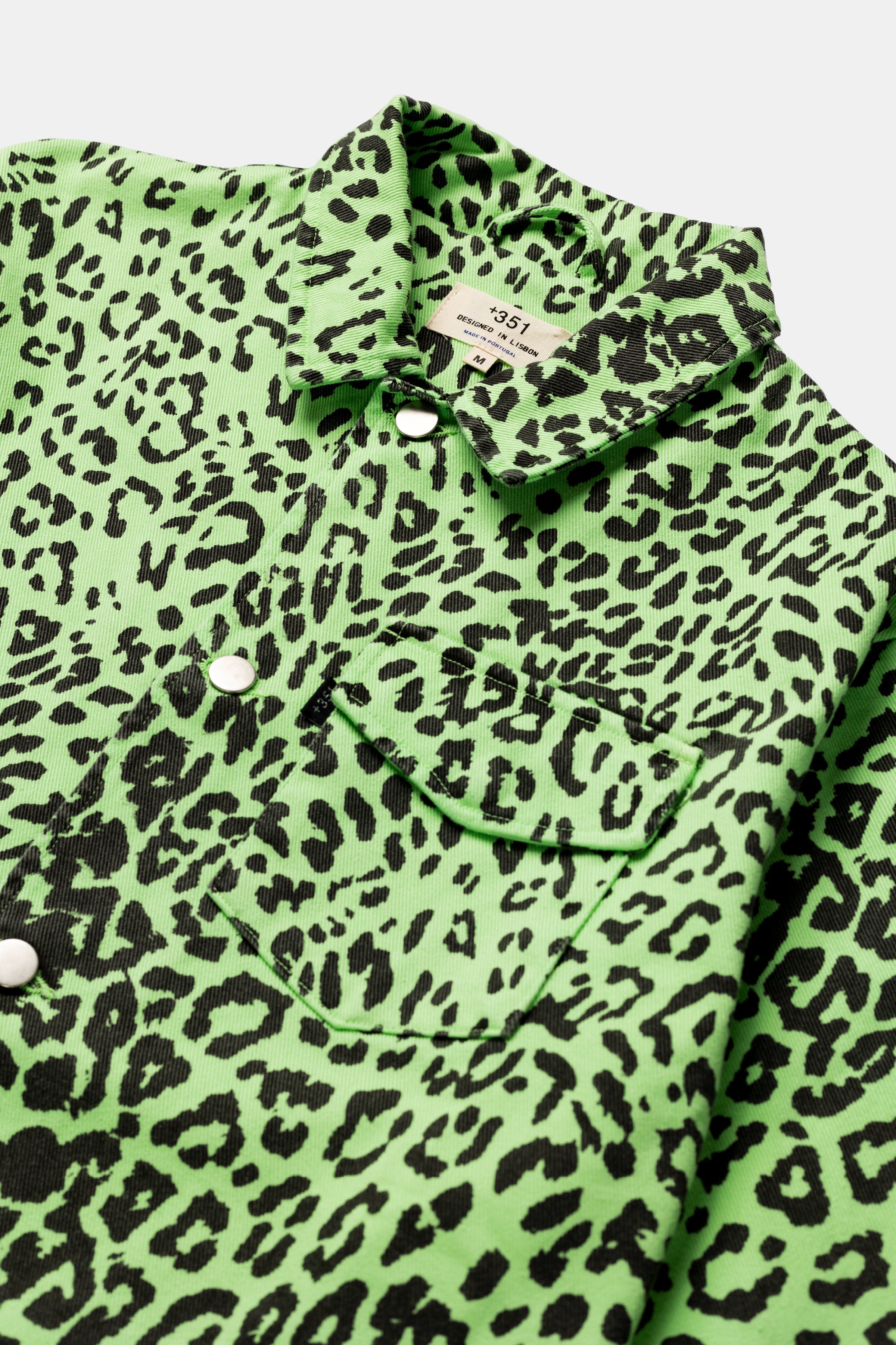 JACKET CANVAS LEOPARD NEON GREEN